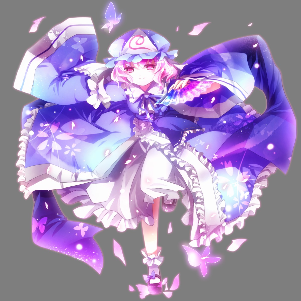 aquamarine, saigyouji_yuyuko, touhou, transparent_png