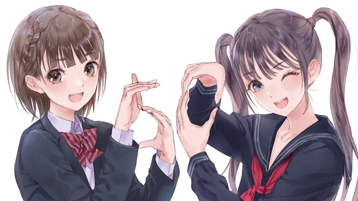 azumi_nanaka, blue_reflection, blue_reflection_sun, hoshiya_kanna, kishida_mel, koei_tecmo, seifuku, wallpaper