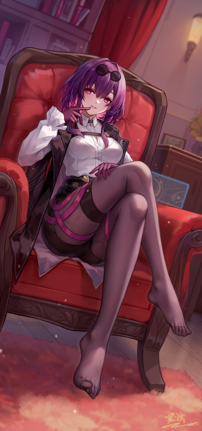 honkai:_star_rail, kafka_(honkai:_star_rail), megane, pantyhose, yelan_xing_xuan