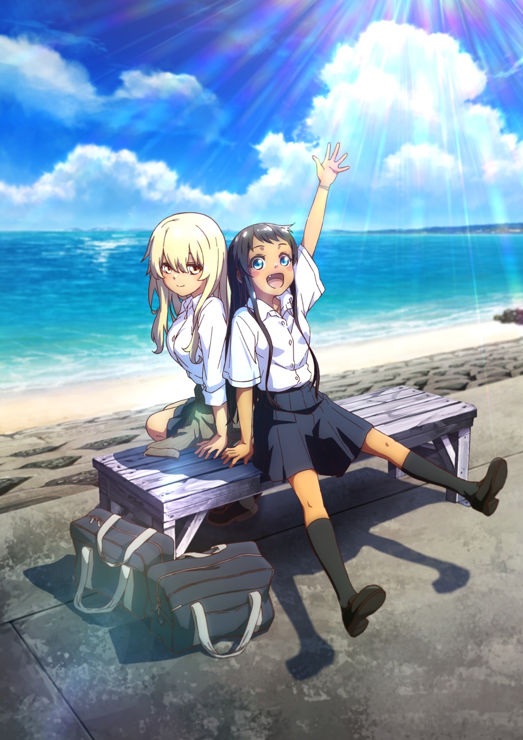 higa_kana, kyan_hina, okinawa_de_suki_ni_natta_ko_ga_hougen_sugite_tsura_sugiru, seifuku, sweater, tagme