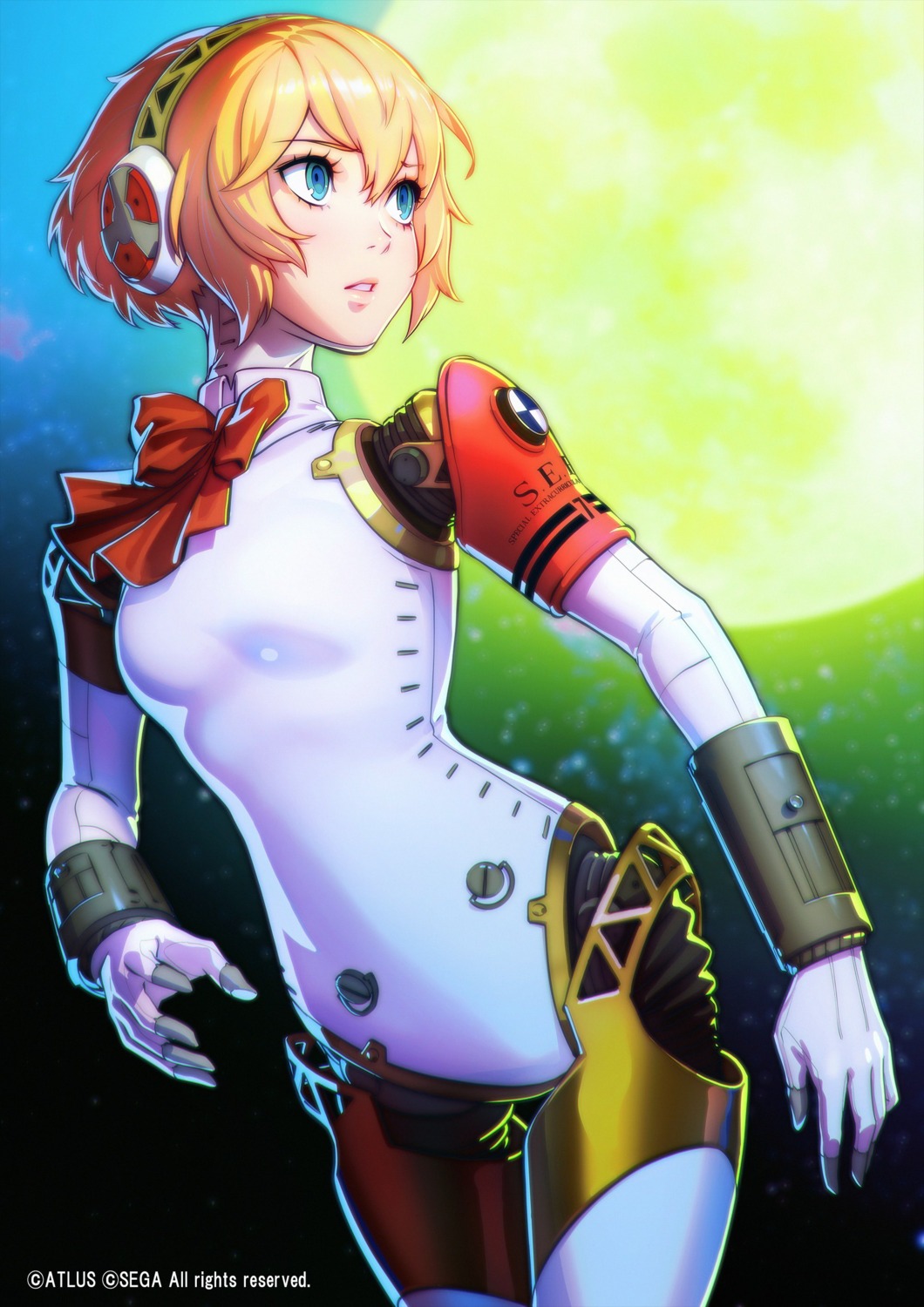 aegis, headphones, ilya_kuvshinov, mecha_musume, megaten, persona, persona_3