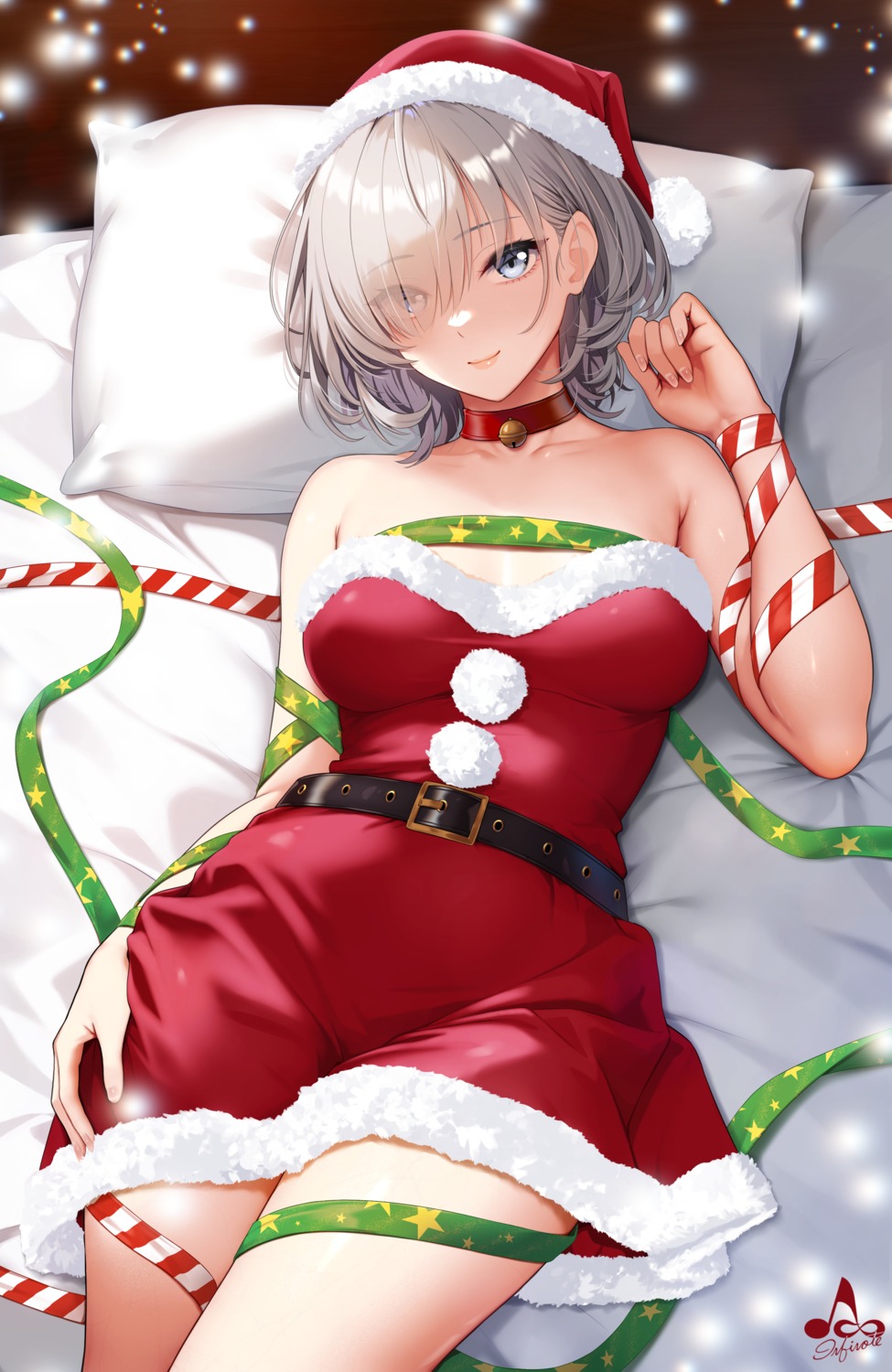 christmas, dress, infinote, no_bra, sashou_mihiro