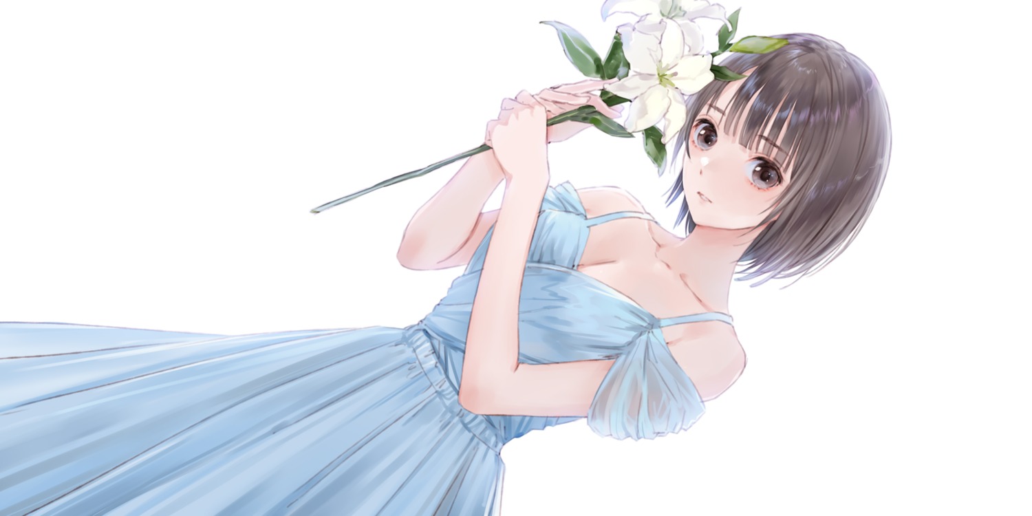 blue_reflection, blue_reflection_sun, cleavage, dress, kishida_mel, koei_tecmo, shirai_hinako