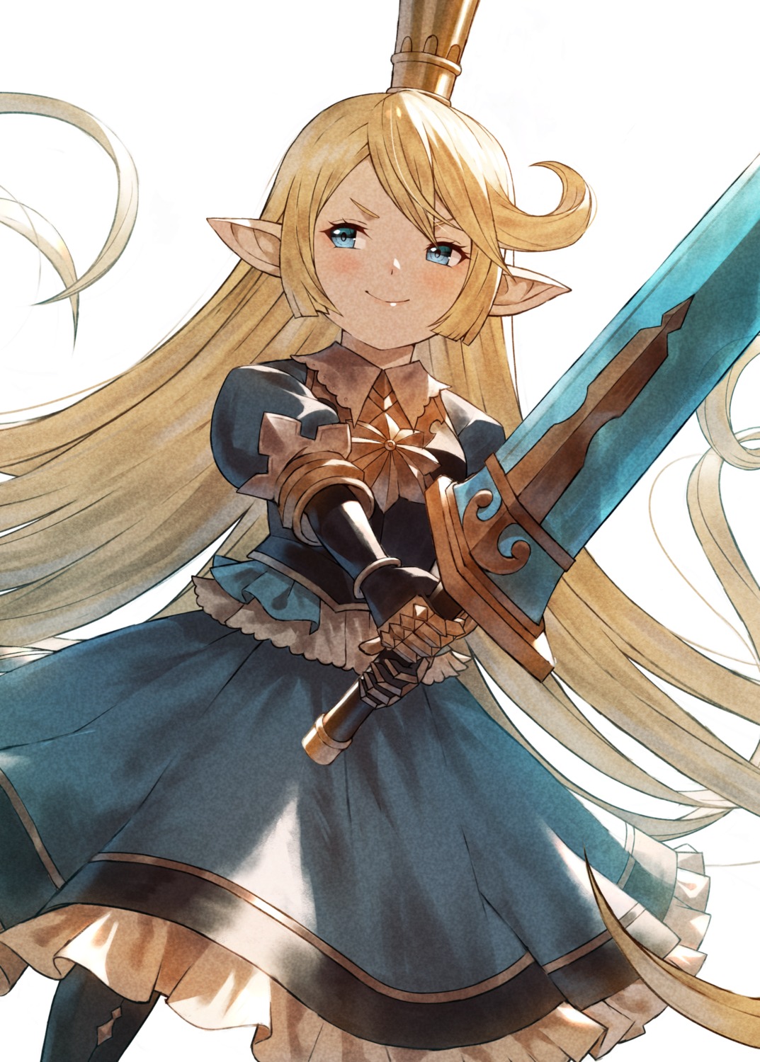 armor, charlotta_(granblue_fantasy), dress, fagi_(kakikaki), granblue_fantasy, pointy_ears, sword