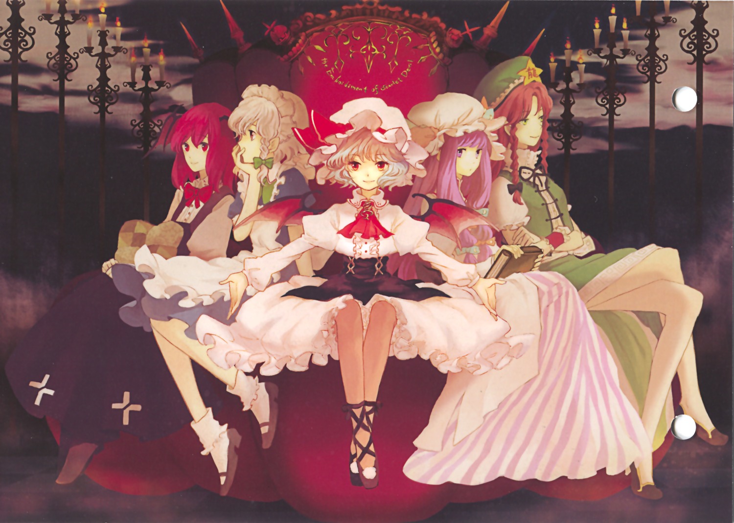 hong_meiling, izayoi_sakuya, koakuma, patchouli_knowledge, remilia_scarlet, sugi, touhou