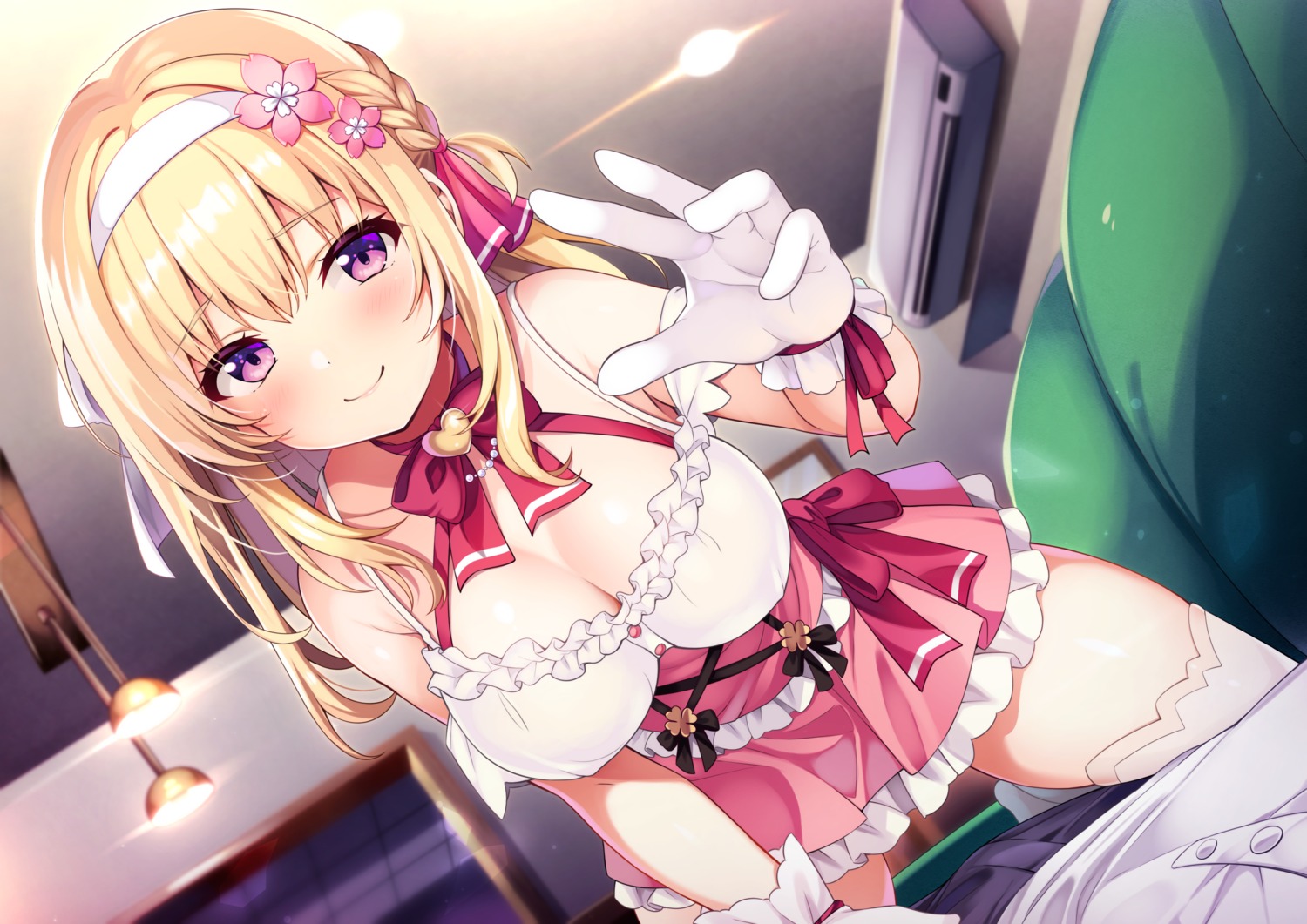cleavage, thighhighs, uniform, urozuki_akira