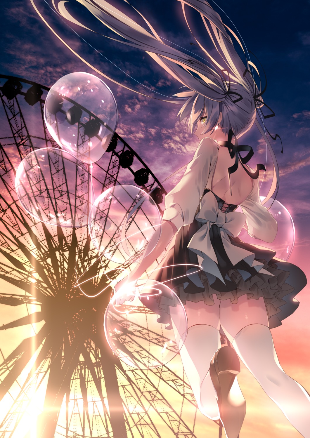 ass, dress, thighhighs, yusano