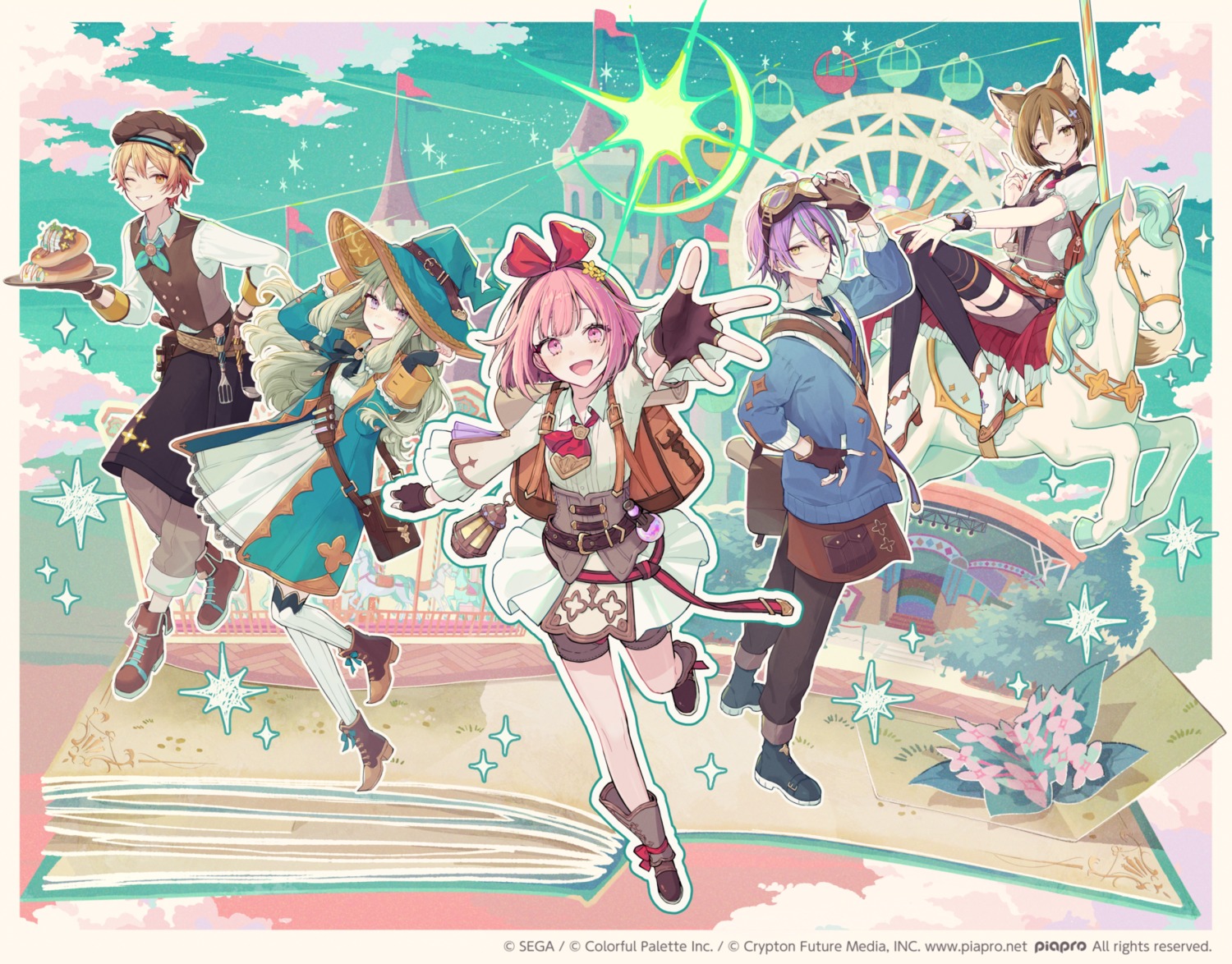akakura, animal_ears, garter, heels, kamishiro_rui, kusanagi_nene, meiko, ootori_emu