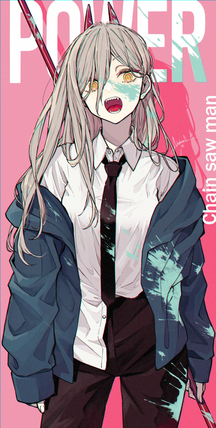 akakura, chainsaw_man, dress_shirt, horns, power_(chainsaw_man), weapon