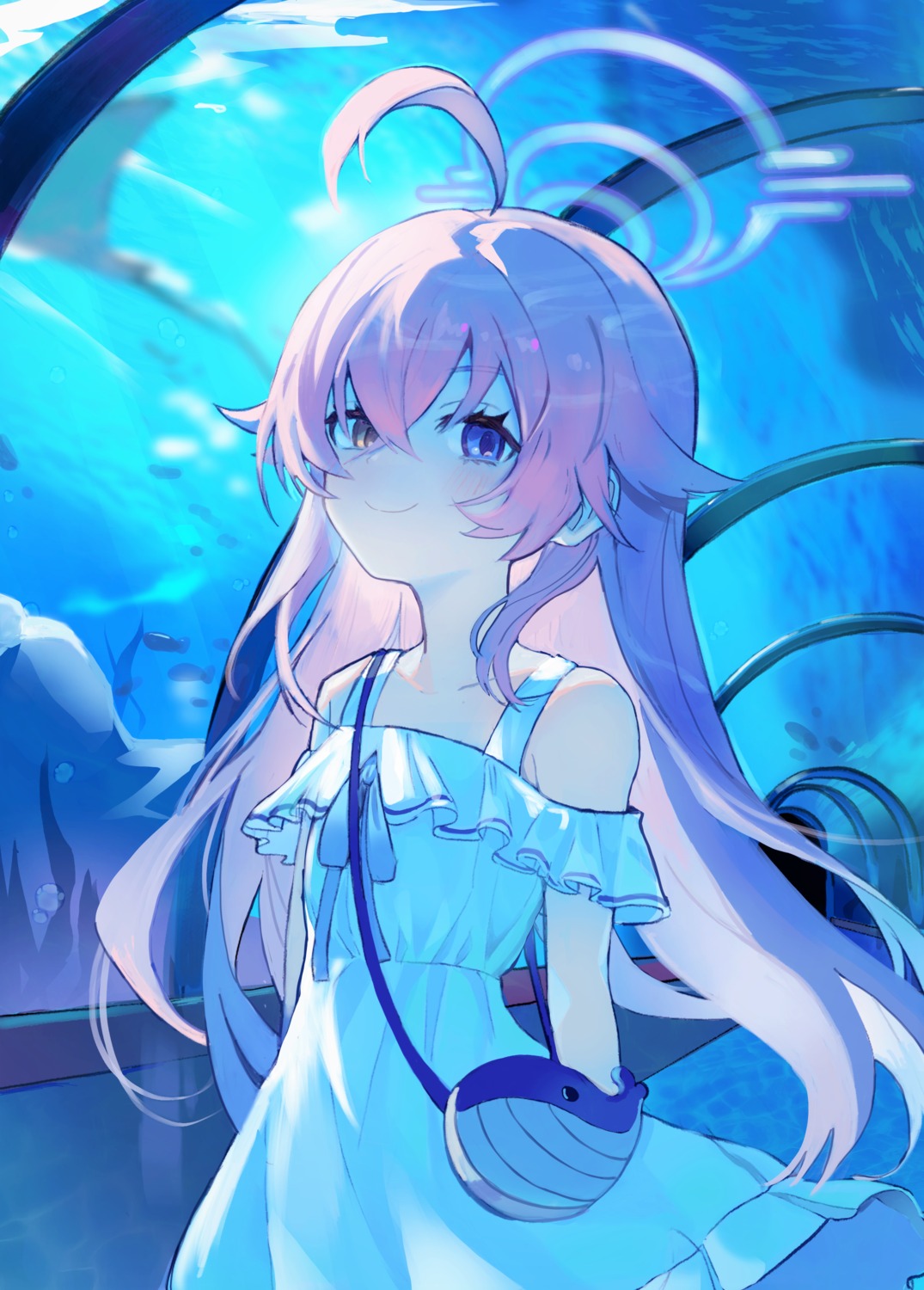 blue_archive, dress, g1_(user_tjwy5444), halo, heterochromia, summer_dress, takanashi_hoshino