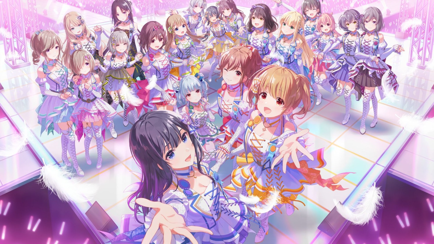 akazaki_kokoro, cleavage, fran_(idoly_pride), hayasaka_mei, heels, hyoudou_shizuku, ibuki_nagisa, ichinose_rei