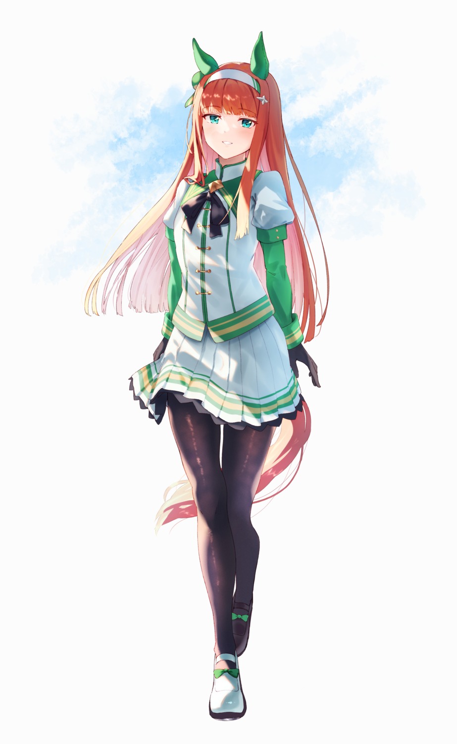 animal_ears, pantyhose, silence_suzuka_(umamusume), tail, tamiku_(shisyamo609), uma_musume_pretty_derby, uniform