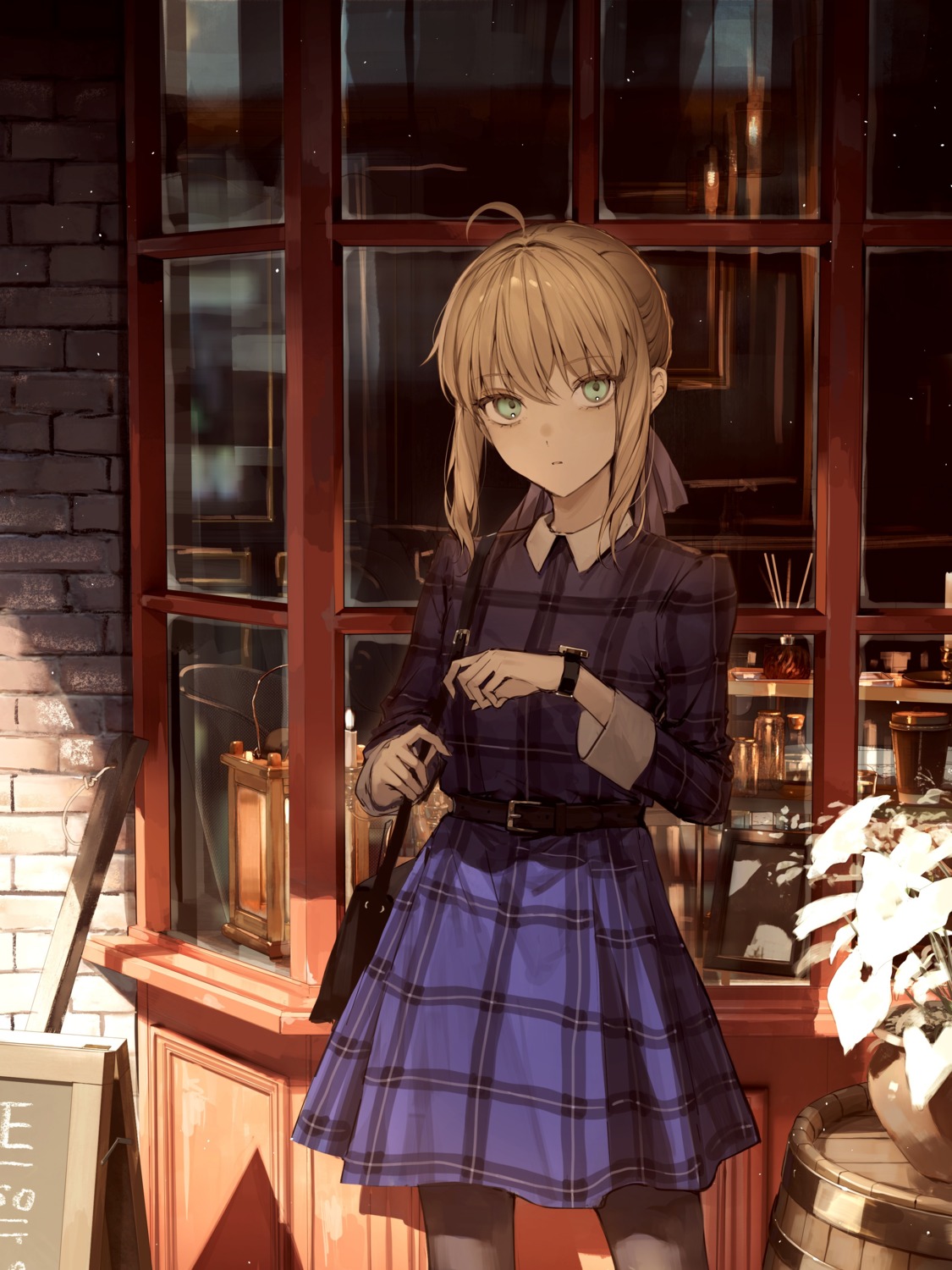 artoria_pendragon_(fate), dress, fate/stay_night, pantyhose, tamitami