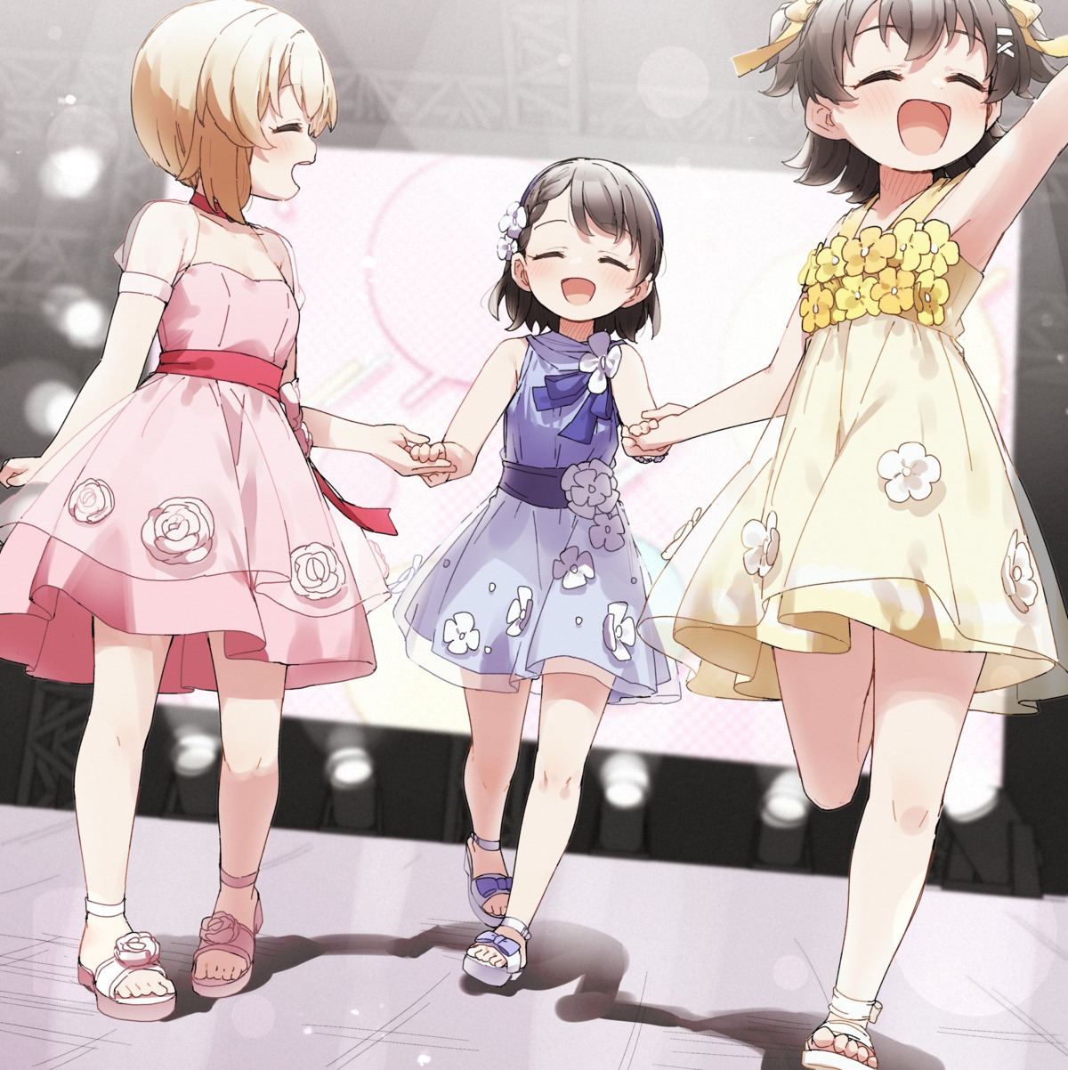 akagi_miria, dress, koga_koharu, kusaka_shi, sasaki_chie, see_through, the_idolm@ster, the_idolm@ster_cinderella_girls