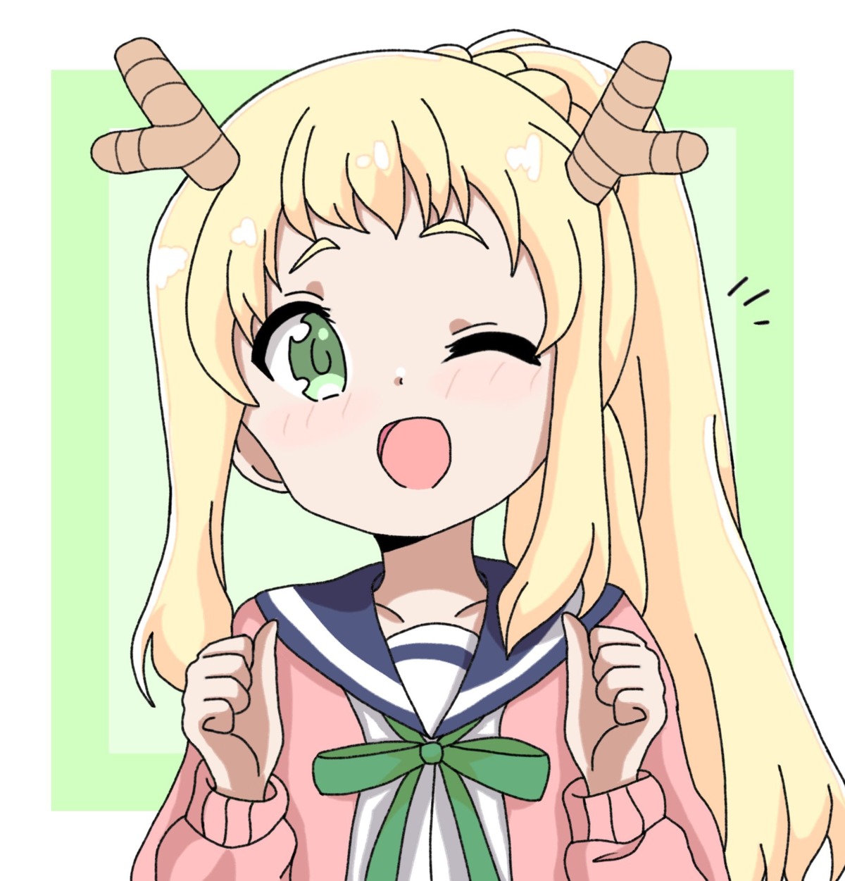 chikadaioshi, horns, inose_mai, koisuru_asteroid, seifuku, sweater