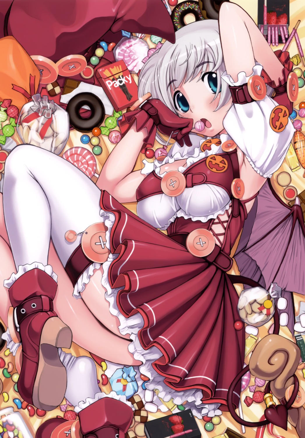kei_jiei, tail, thighhighs, wings
