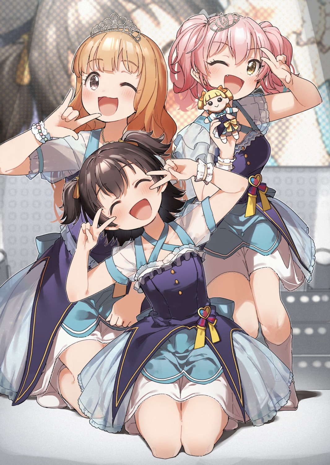 akagi_miria, chibi, jougasaki_mika, jougasaki_rika, kusaka_shi, moroboshi_kirari, the_idolm@ster, the_idolm@ster_cinderella_girls