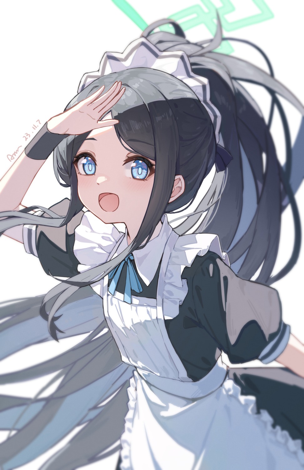 blue_archive, chiyo_akira, halo, maid, tendou_aris