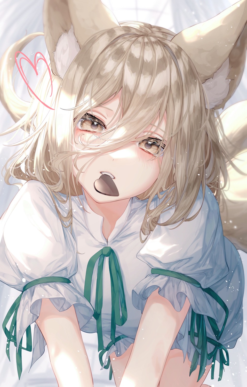 animal_ears, kitsune, kudamaki_tsukasa, tail, toku_kekakewanko, touhou, valentine