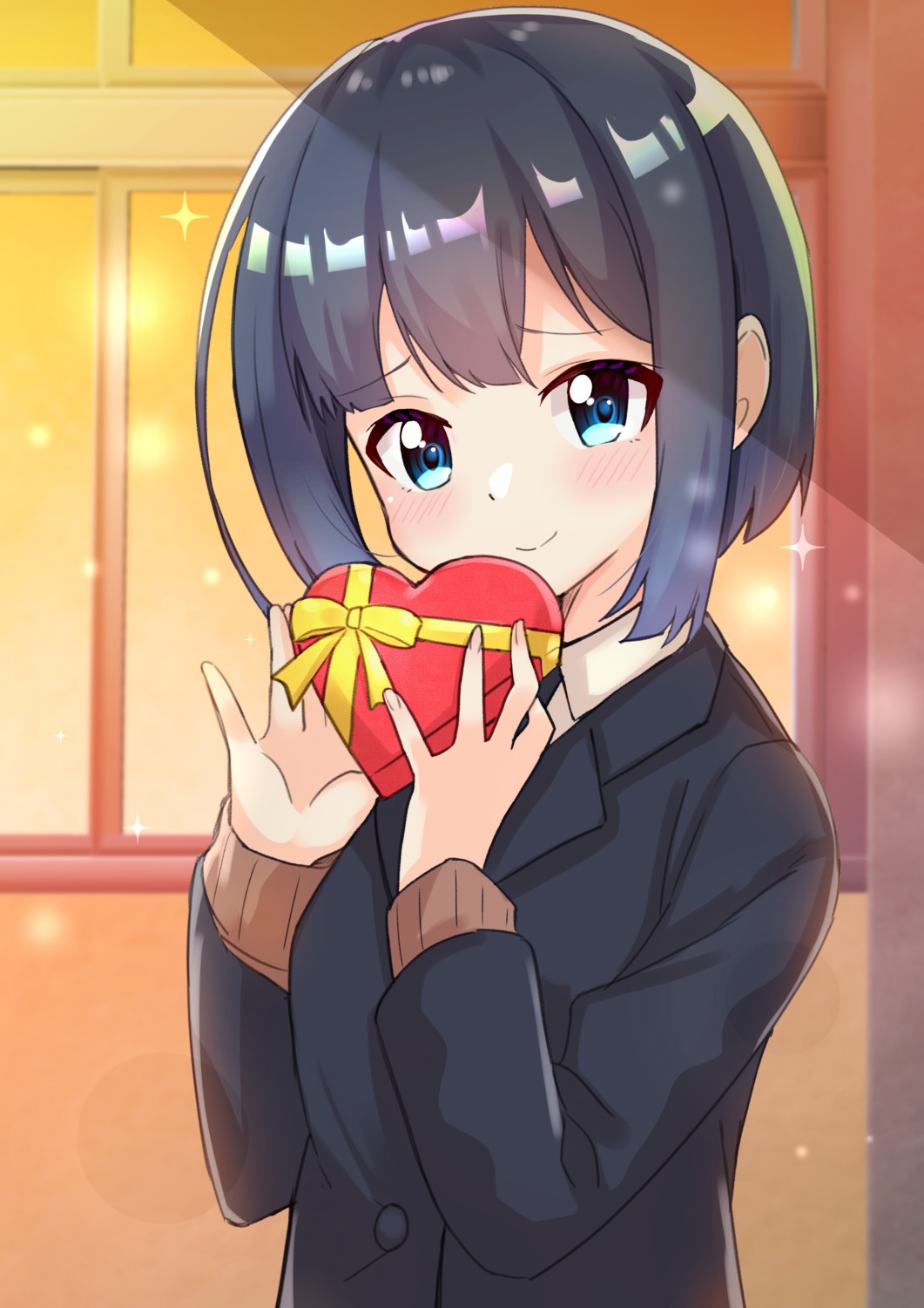ao_(flowerclasse), minagi_hiyori, seifuku, slow_loop, sweater, valentine