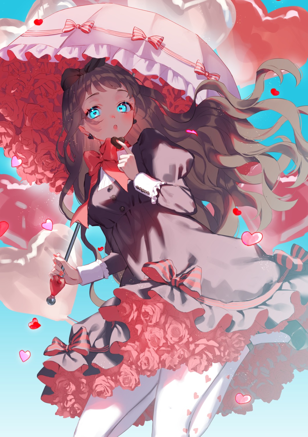 dress, harushio, pantyhose, umbrella