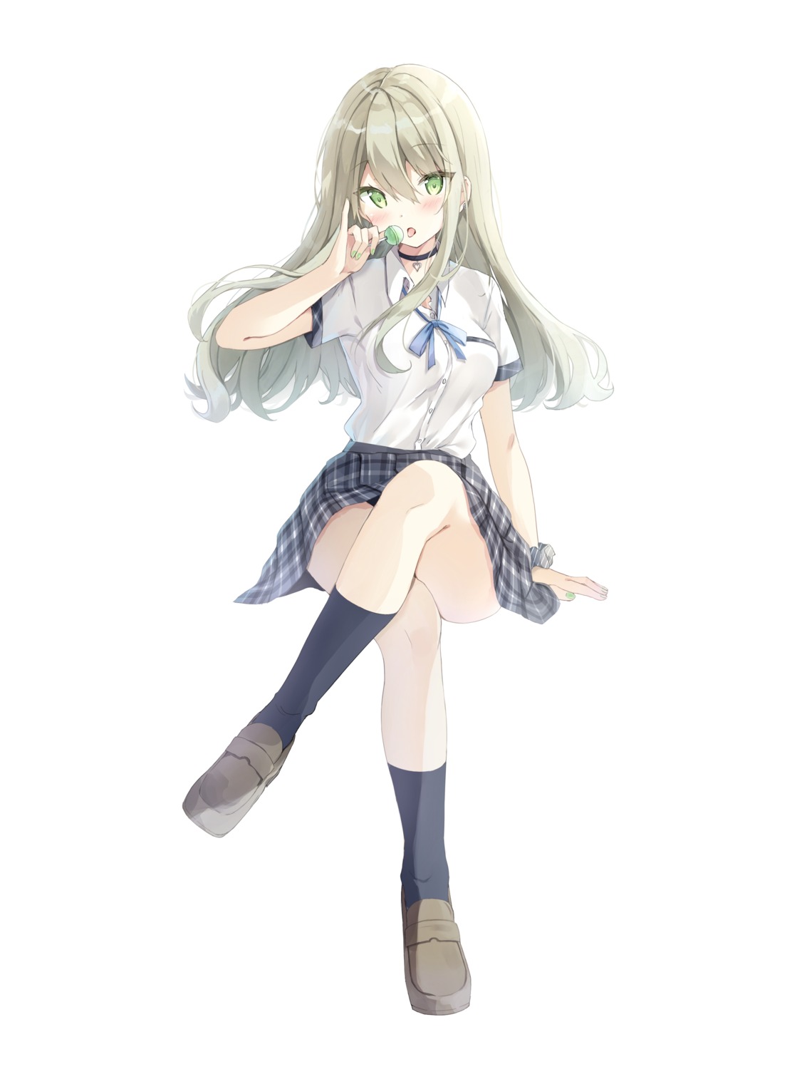 saeki_sola, seifuku, skirt_lift