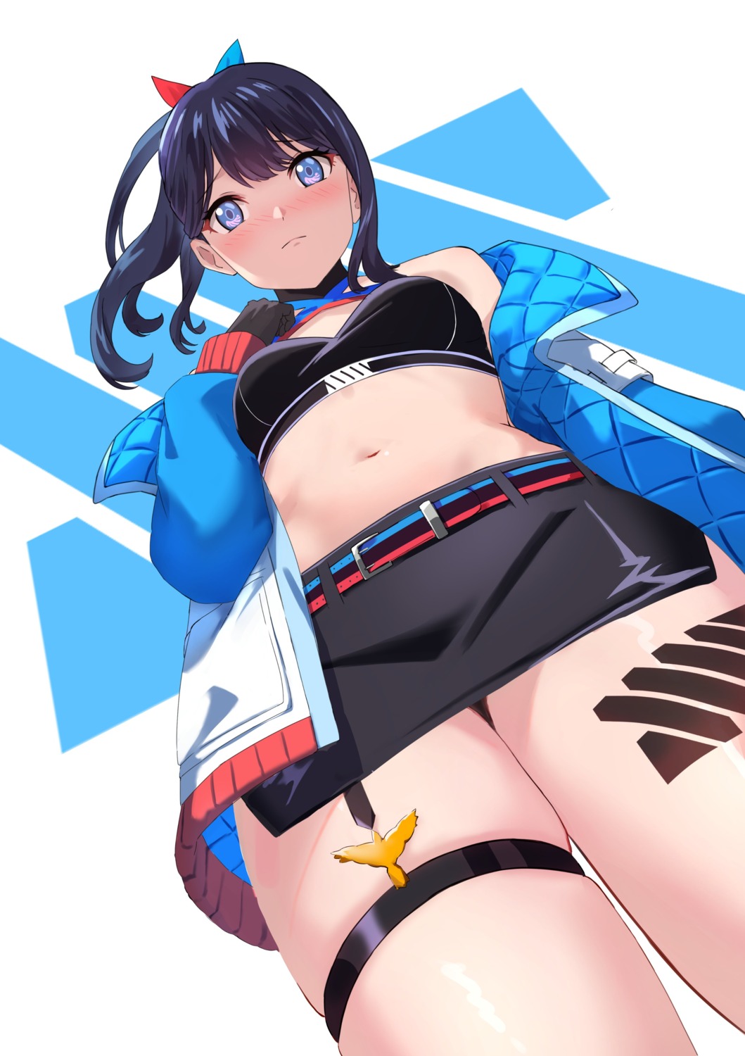 art_itou, garter, gridman_universe, ssss.gridman, takarada_rikka, tattoo