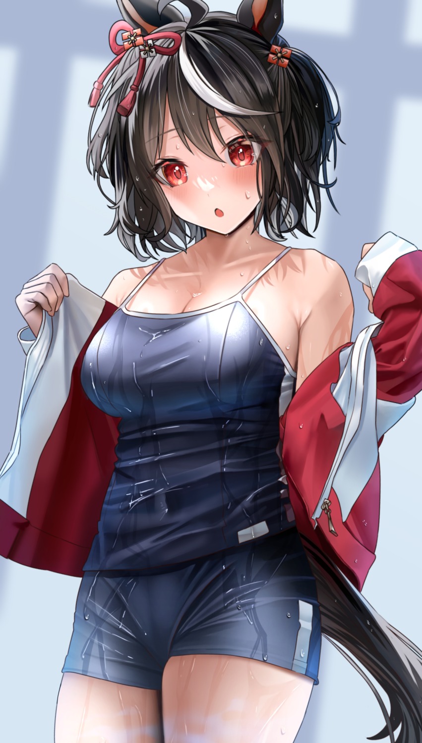animal_ears, kitasan_black_(umamusume), po_musubi, uma_musume_pretty_derby, wet