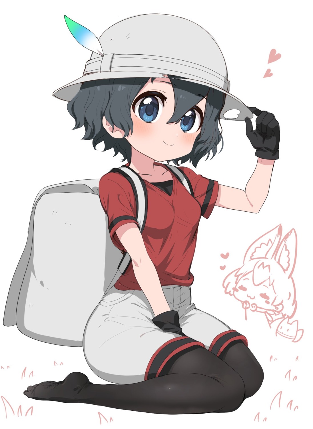 animal_ears, kaban_(kemono_friends), kemono_friends, lucky_beast, pantyhose, ransu_33, serval