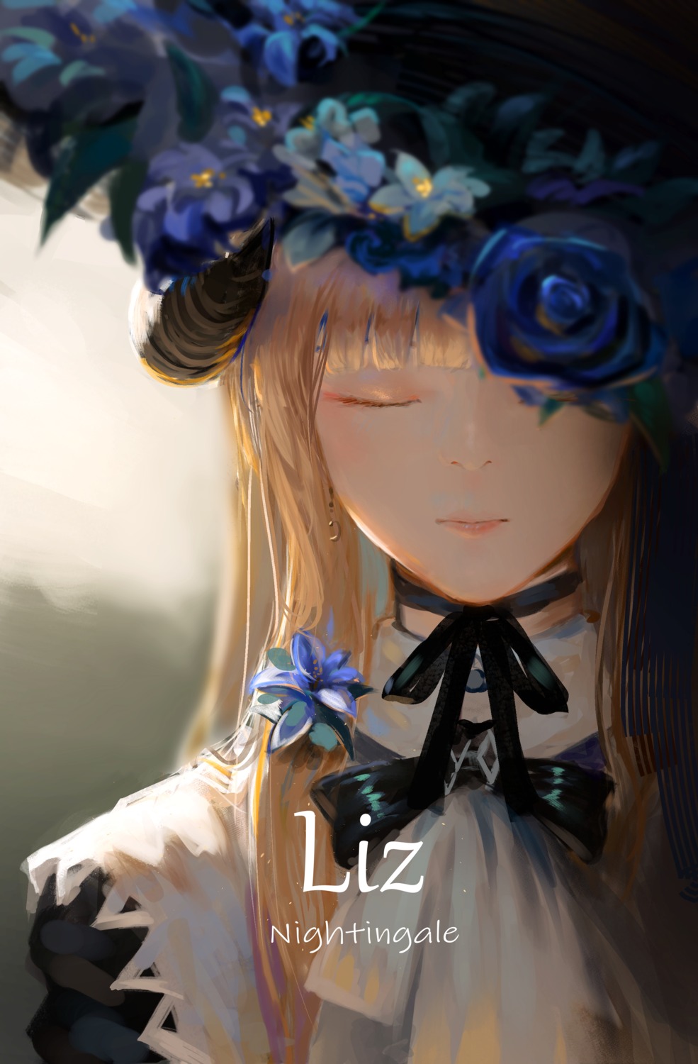 arknights, horns, lemtun, lolita_fashion, nightingale_(arknights)