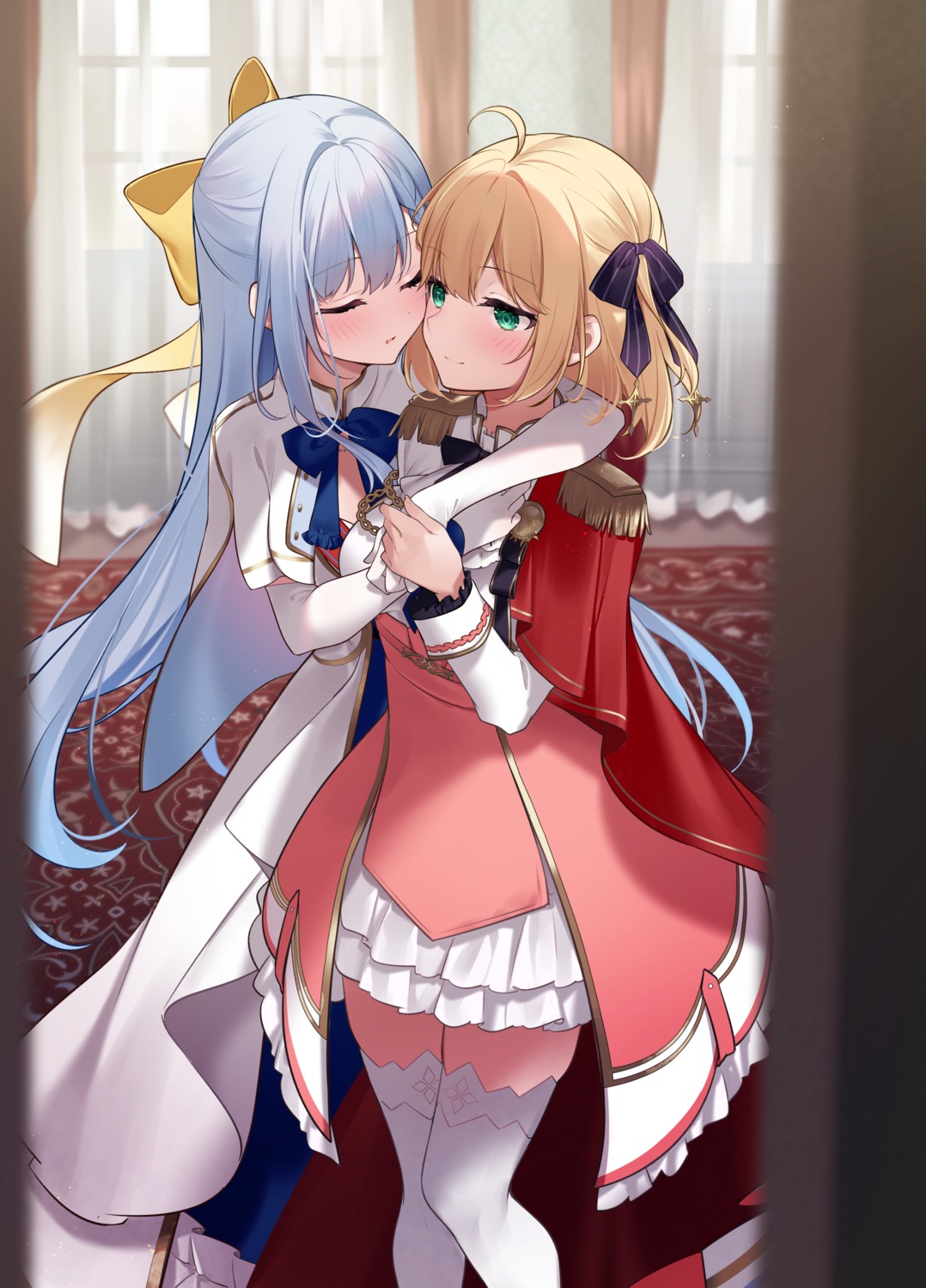 anisphia_wynn_palletia, euphyllia_magenta, kisaragi_yuri, tensei_oujo_to_tensai_reijou_no_mahou_kakumei, thighhighs, uniform, yuri