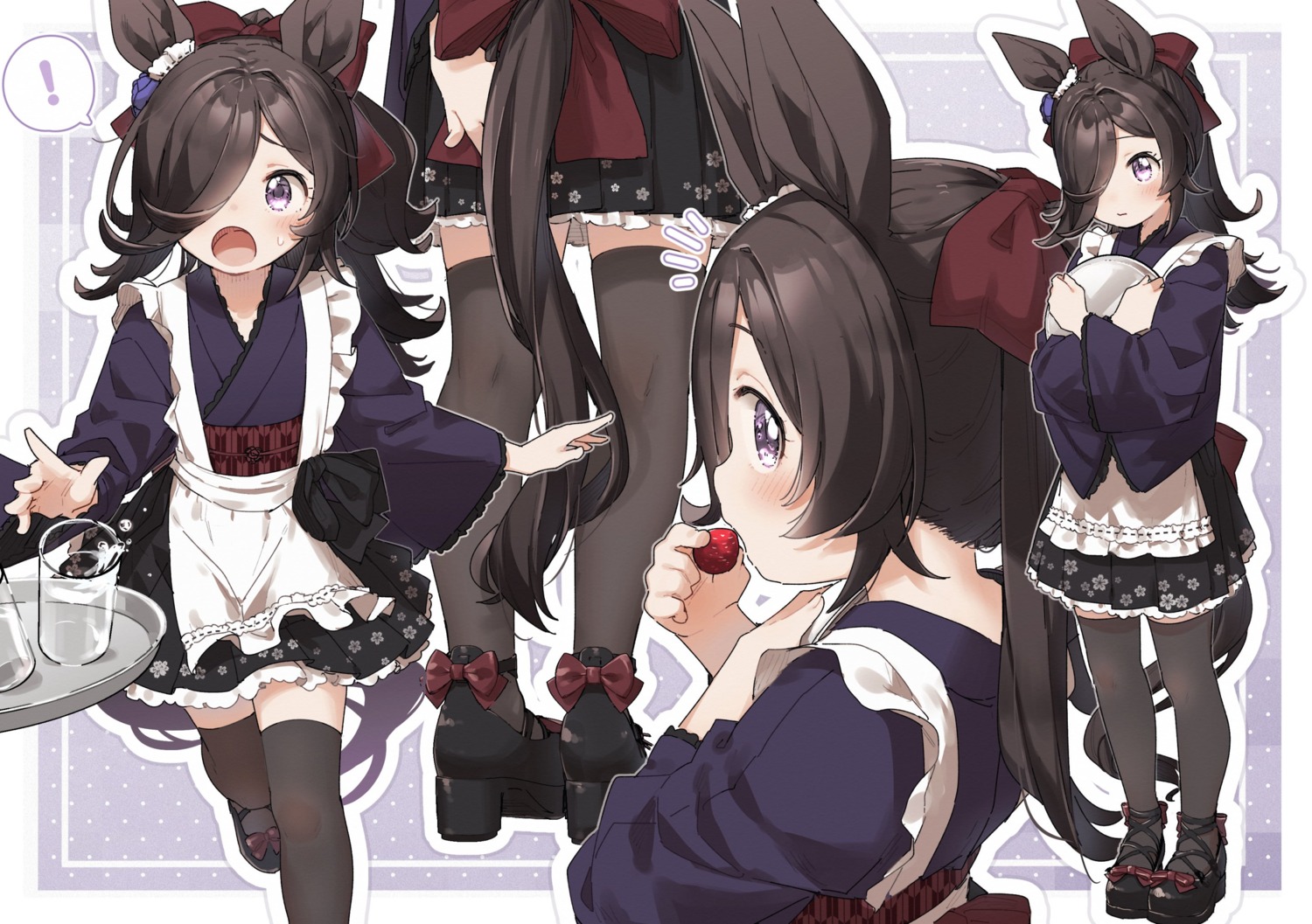 animal_ears, heels, kusaka_shi, maid, rice_shower_(umamusume), tail, thighhighs, uma_musume_pretty_derby