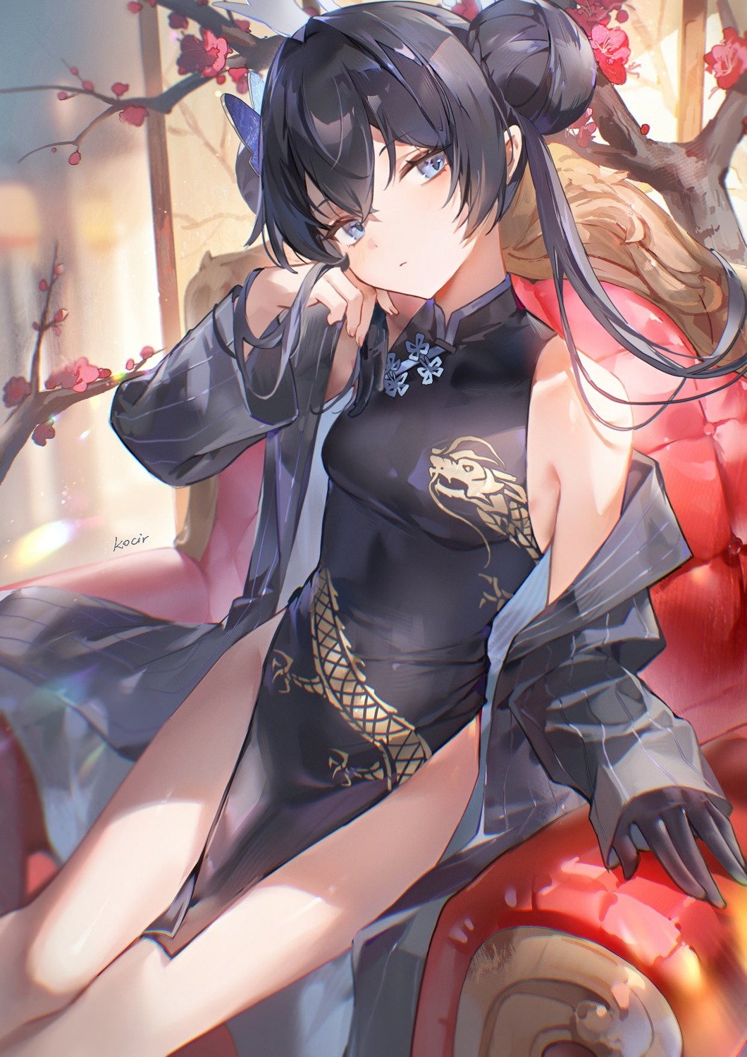 blue_archive, chinadress, halo, kocir, no_bra, ryuuge_kisaki