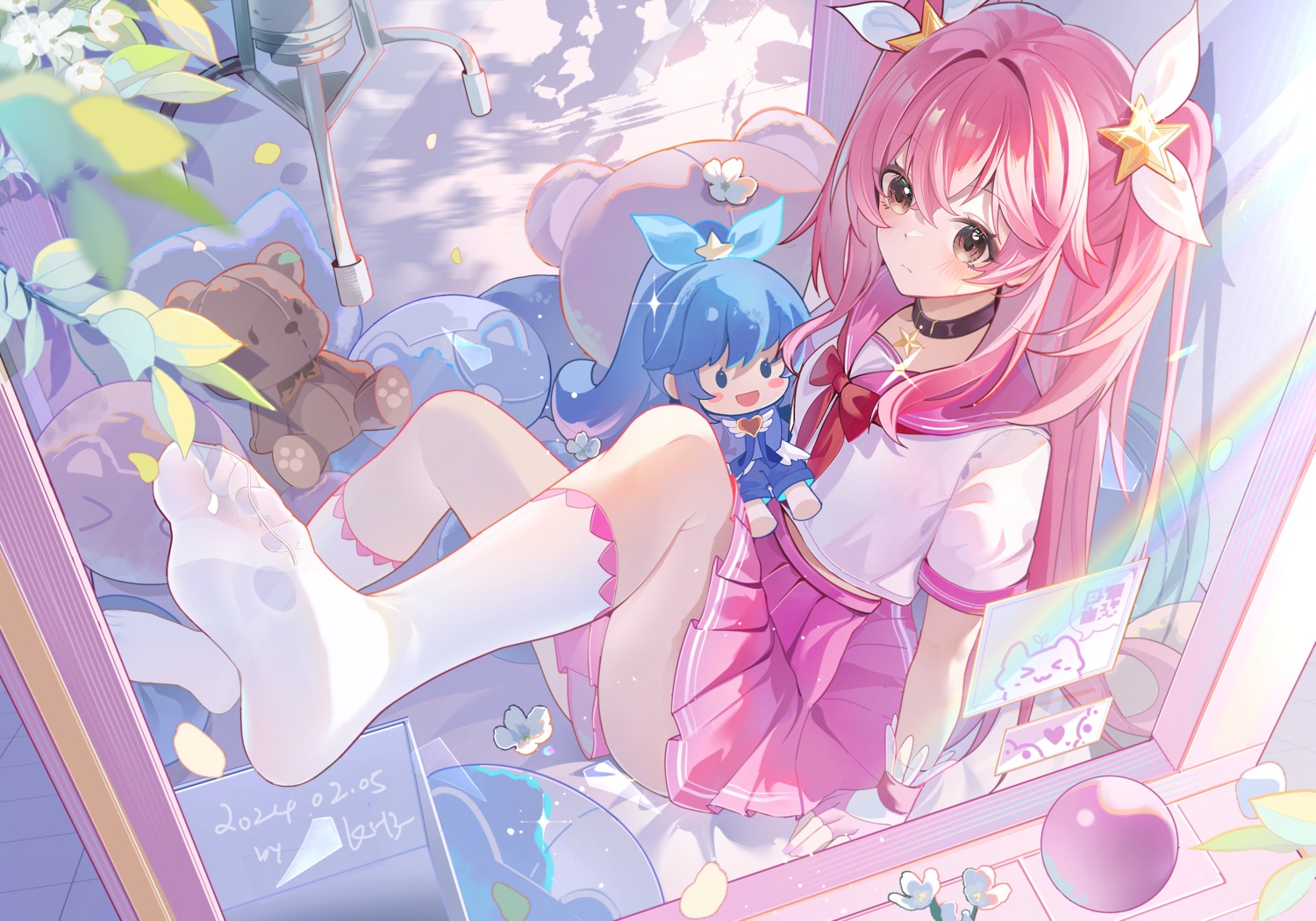 balala_the_fairies, chibi, ling_meiqi, ling_meixue, miaogujun, seifuku