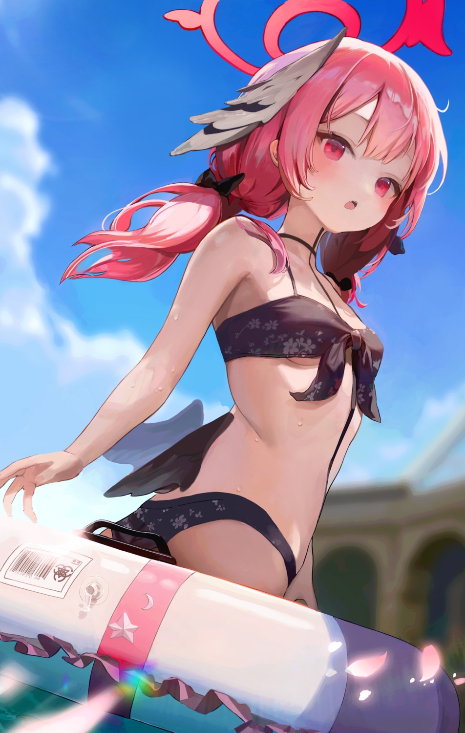 bikini, blue_archive, ellaje, halo, shimoe_koharu, swimsuits, wet, wings