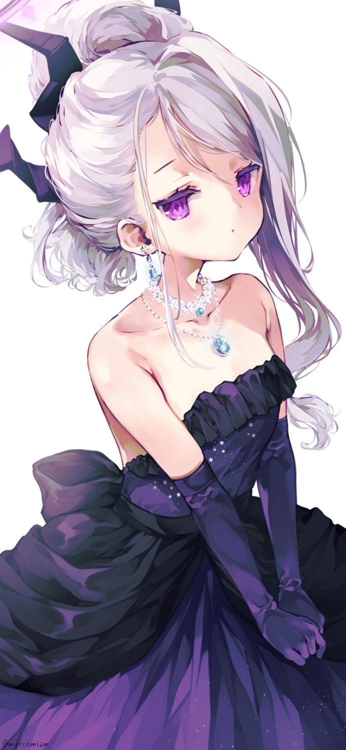 blue_archive, dress, halo, horns, mitsuki, no_bra, sorasaki_hina