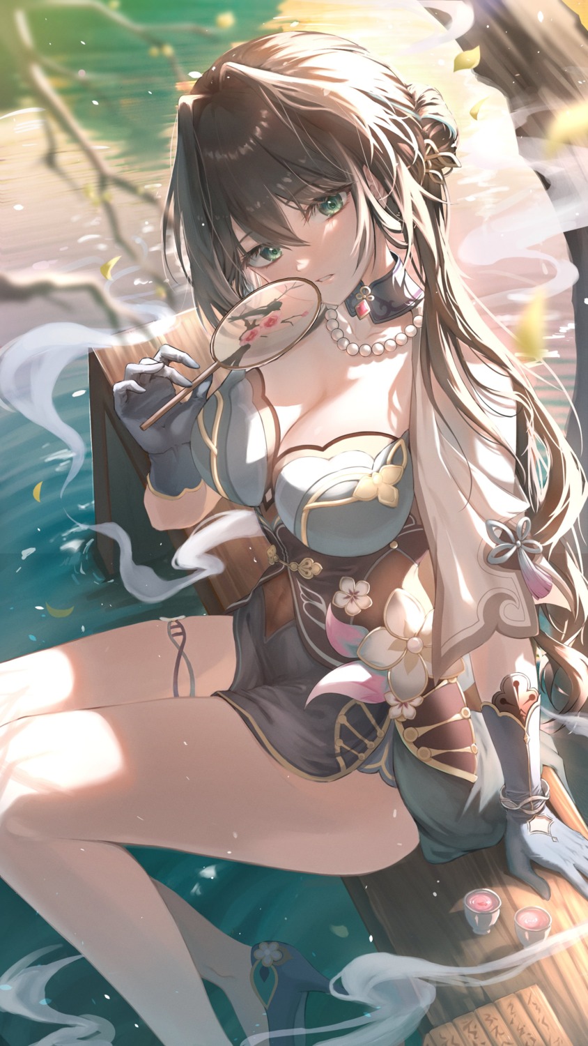 arin_art, asian_clothes, garter, heels, honkai:_star_rail, ruan_mei