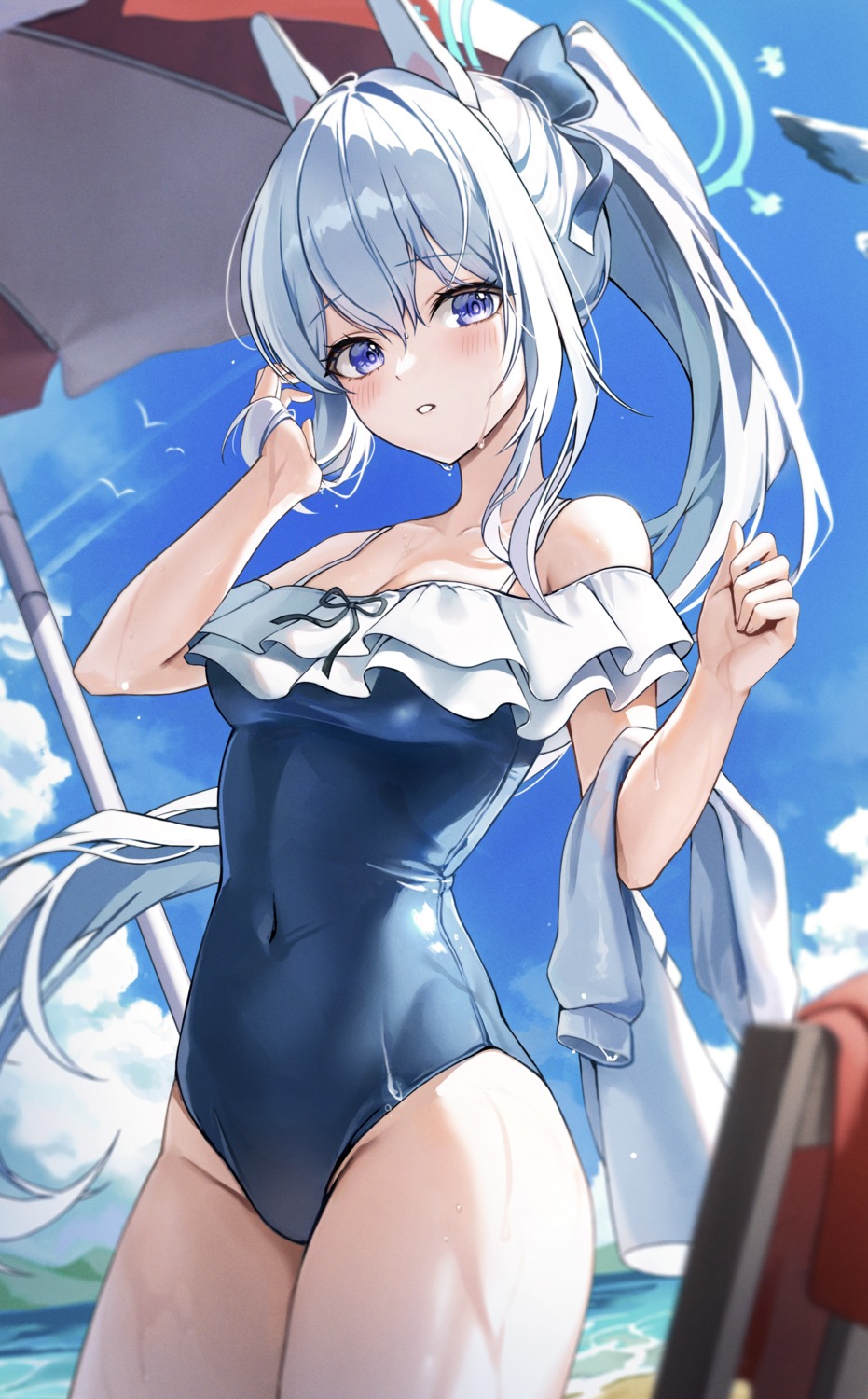 blue_archive, halo, ruhia, swimsuits, tsukiyuki_miyako