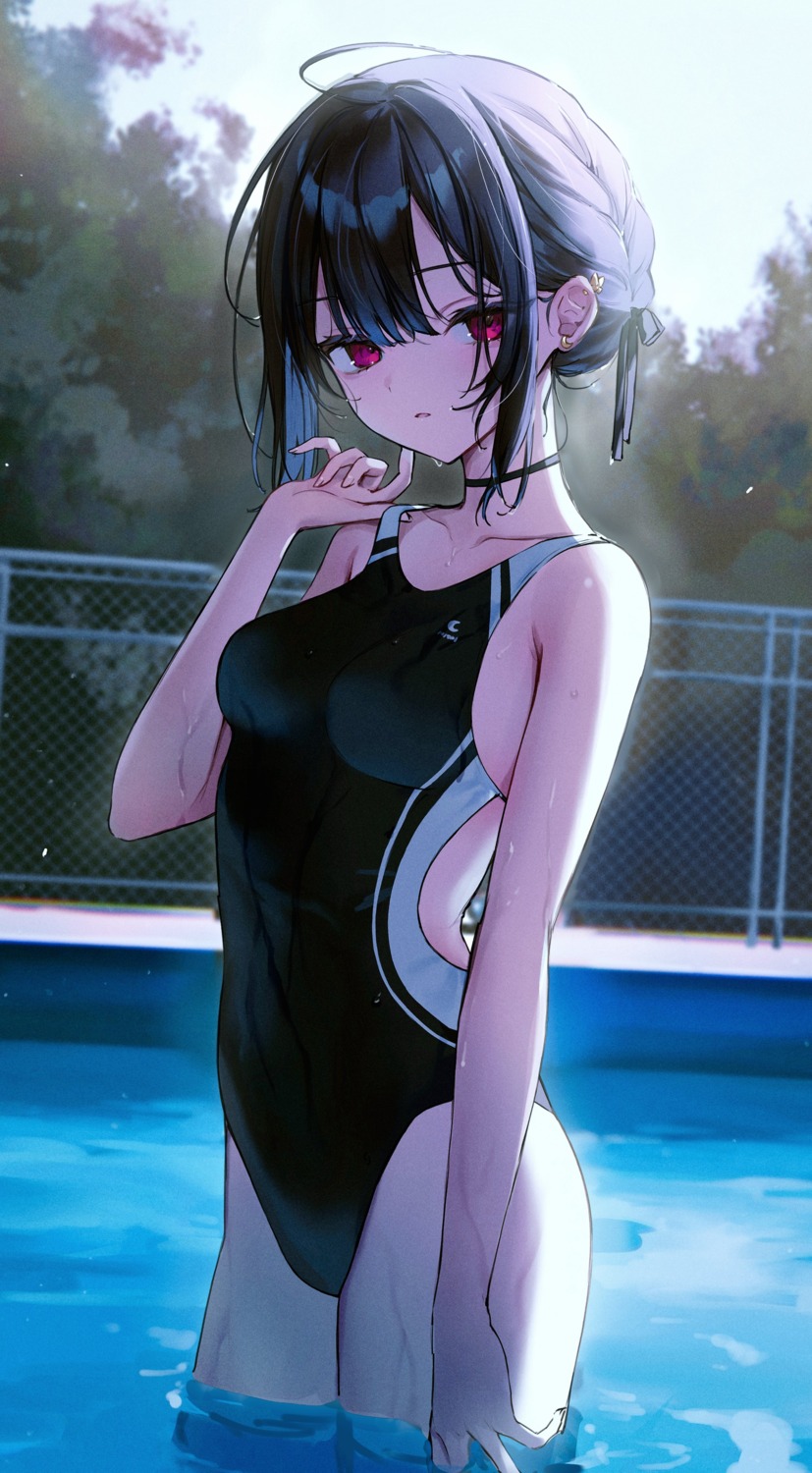 nekoyashiki_pushio, swimsuits, wet