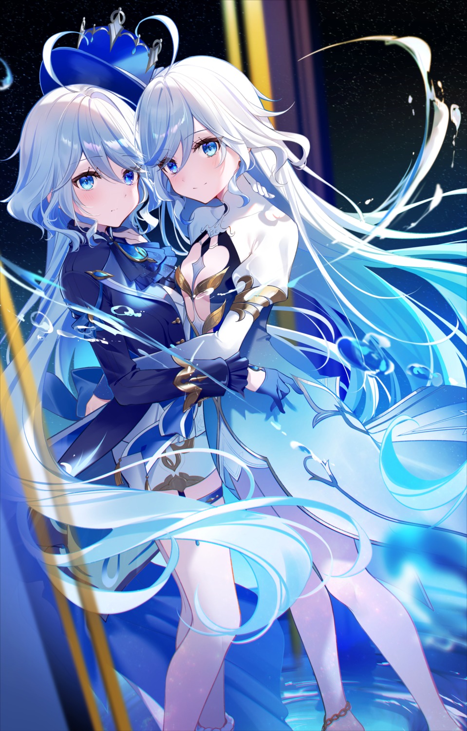 furina, garter, genshin_impact, heterochromia, kisaragi_yuri