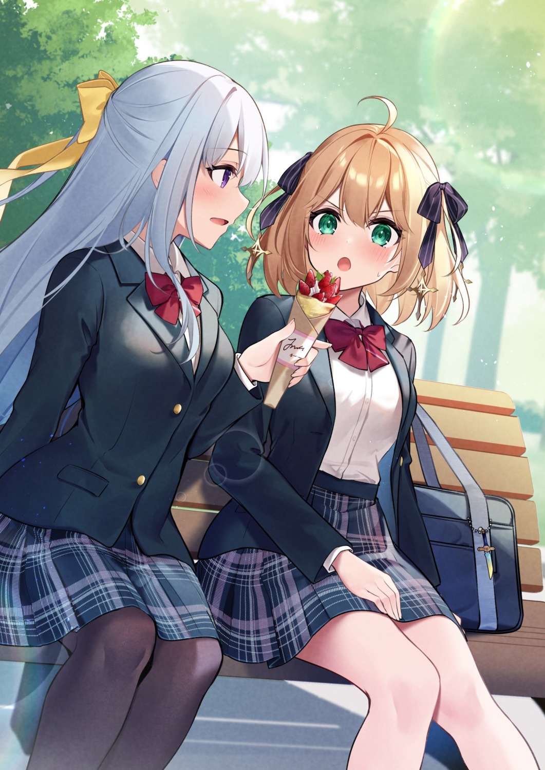 anisphia_wynn_palletia, euphyllia_magenta, kisaragi_yuri, pantyhose, seifuku, tensei_oujo_to_tensai_reijou_no_mahou_kakumei, yuri