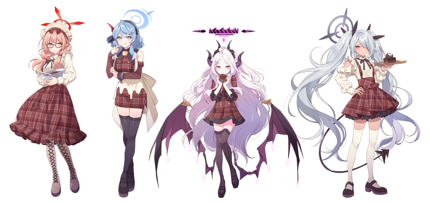 amau_ako, blue_archive, devil, halo, hechima, hinomiya_chinatsu, horns, megane