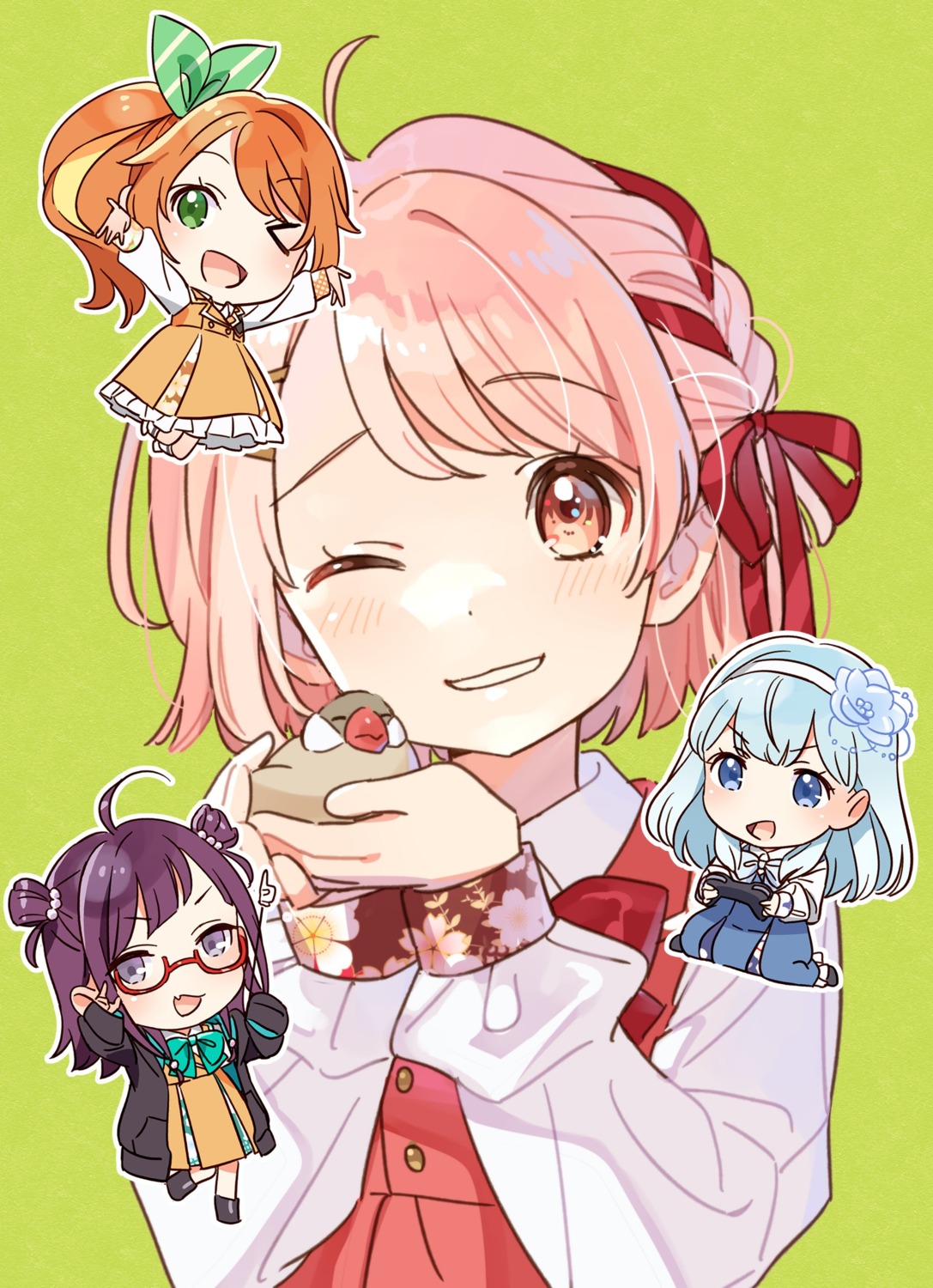 chibi, hanamaru_hareru, hanayori_joshiryou, hechima, kano_mahoro, kohigashi_hitona, megane, nonomiya_nonono