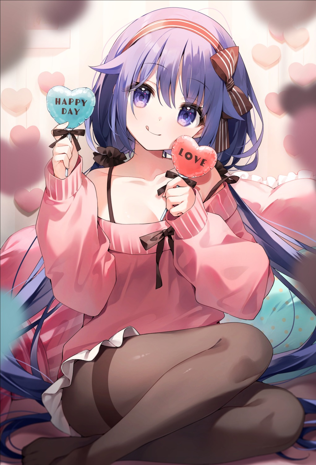 kurone, pantyhose, skirt_lift, suimya, sweater, valentine