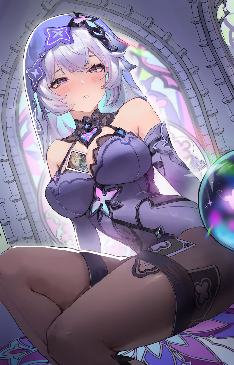 black_swan_(honkai:_star_rail), garter, honkai:_star_rail, hui_zhong_zhi_meng, pantyhose