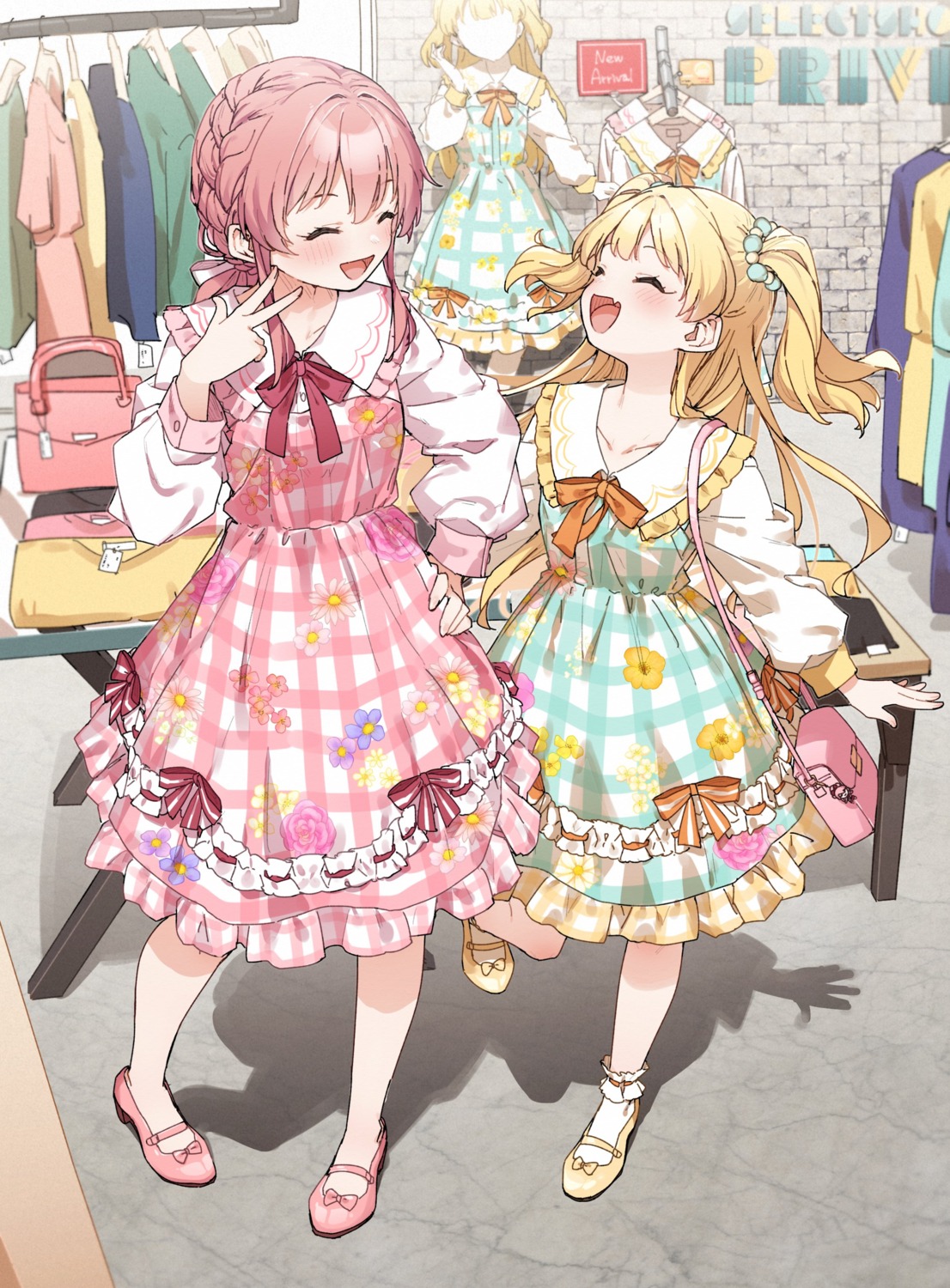 dress, jougasaki_mika, jougasaki_rika, kusaka_shi, lolita_fashion, the_idolm@ster, the_idolm@ster_cinderella_girls