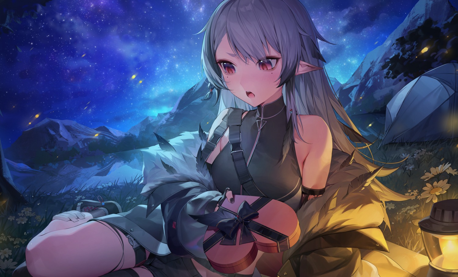 garter, monosucre, pointy_ears, thighhighs, valentine