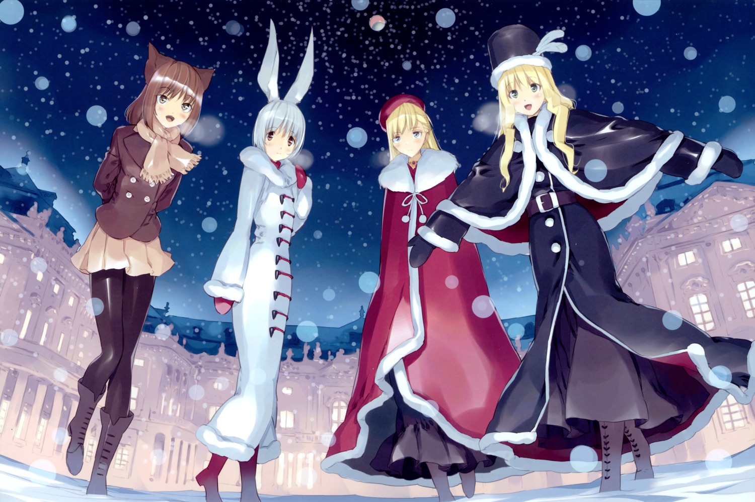 alice, alice_in_wonderland, animal_ears, bunny_ears, cheshire_cat, fancy_fantasia, march_hare, nekomimi
