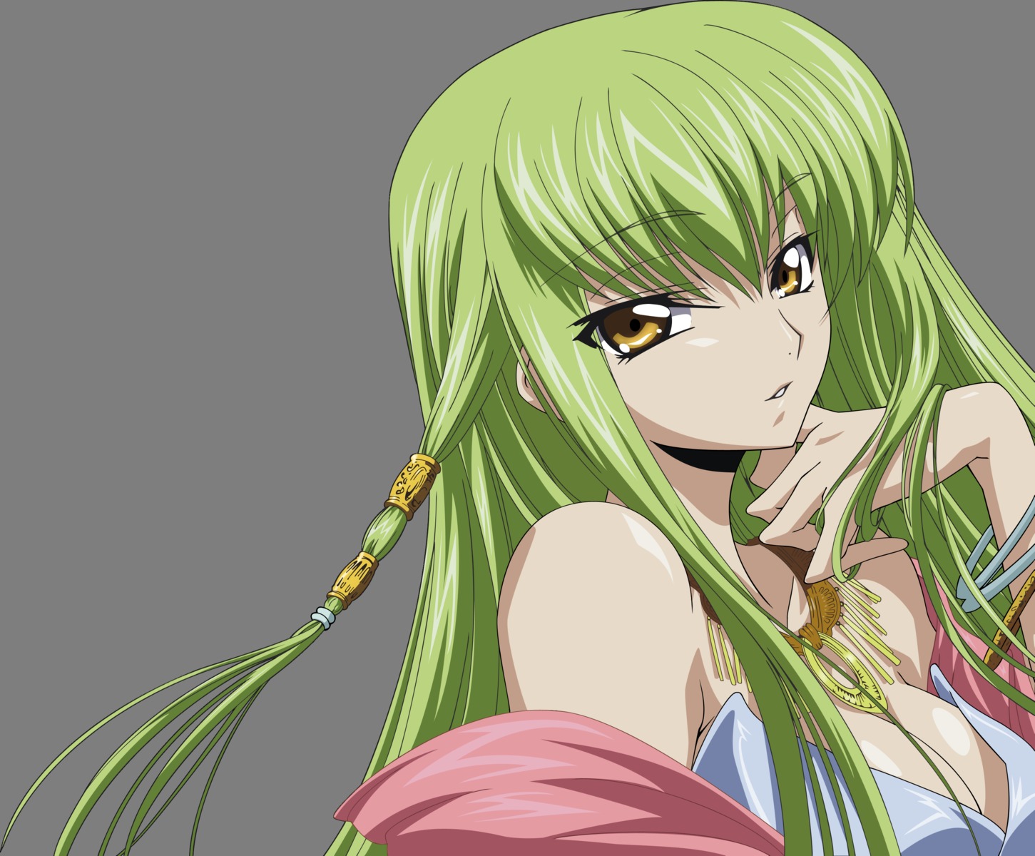 c.c., cleavage, code_geass, kawaguchi_rie, transparent_png, vector_trace