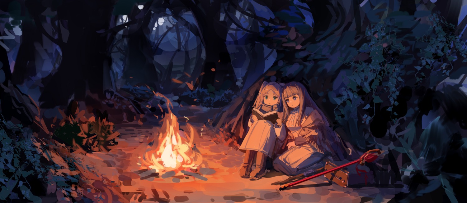 elf, fern, frieren, landscape, meinoss, pointy_ears, sousou_no_frieren, weapon